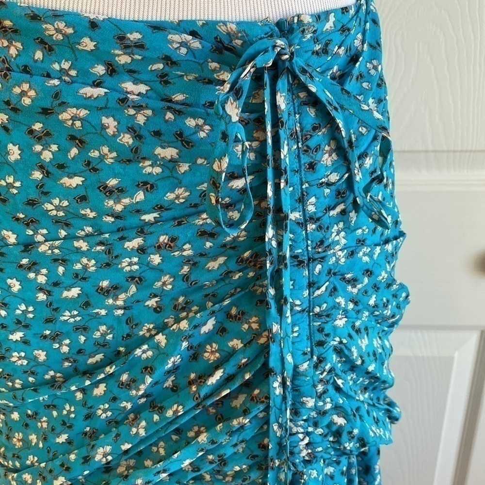 Veronica Beard Silk Sevilla Asymmetrical Skirt In Blue Multi Size 2 - Picture 6 of 12